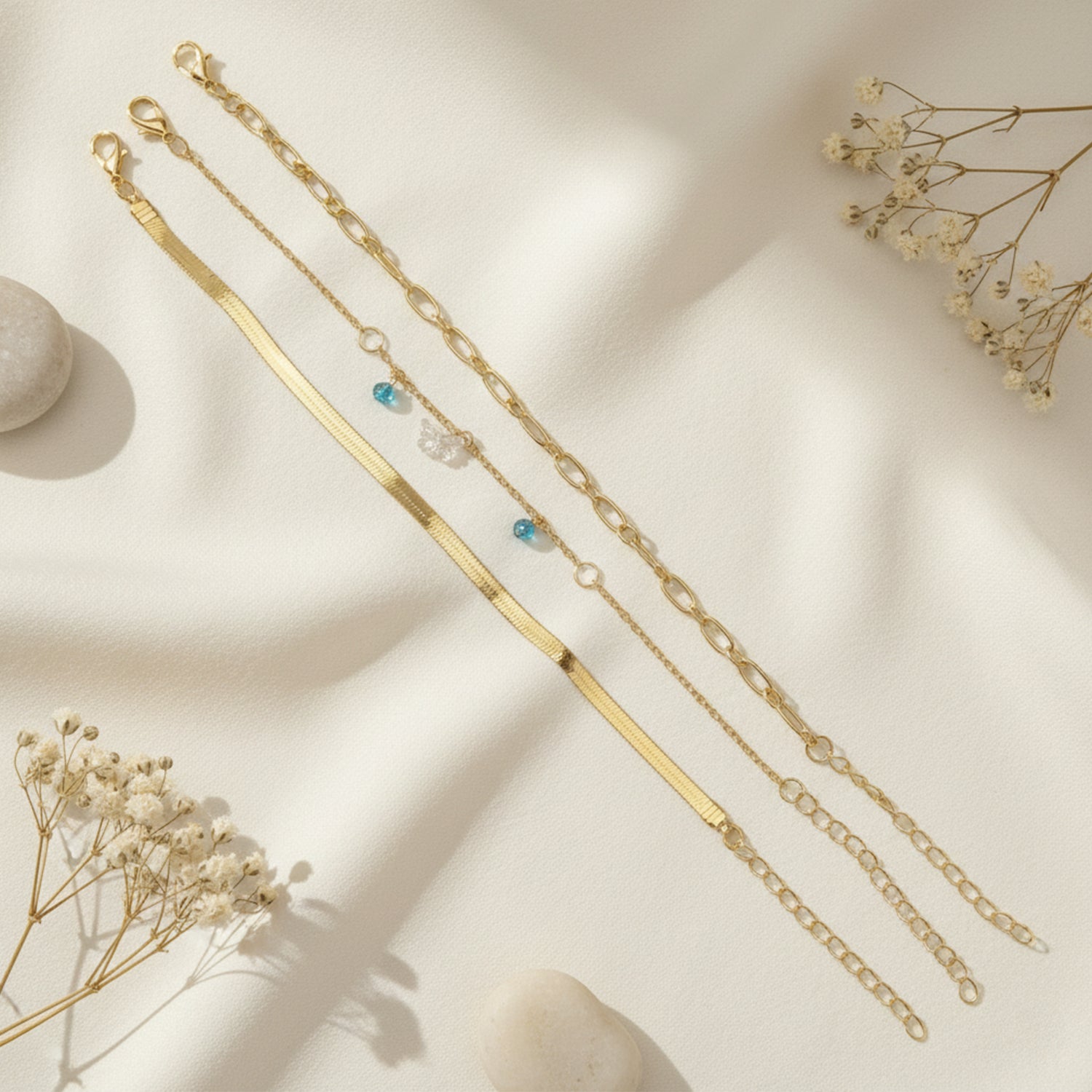 Harlynn -Pack of 3 Minimalist Layering Bracelet Set