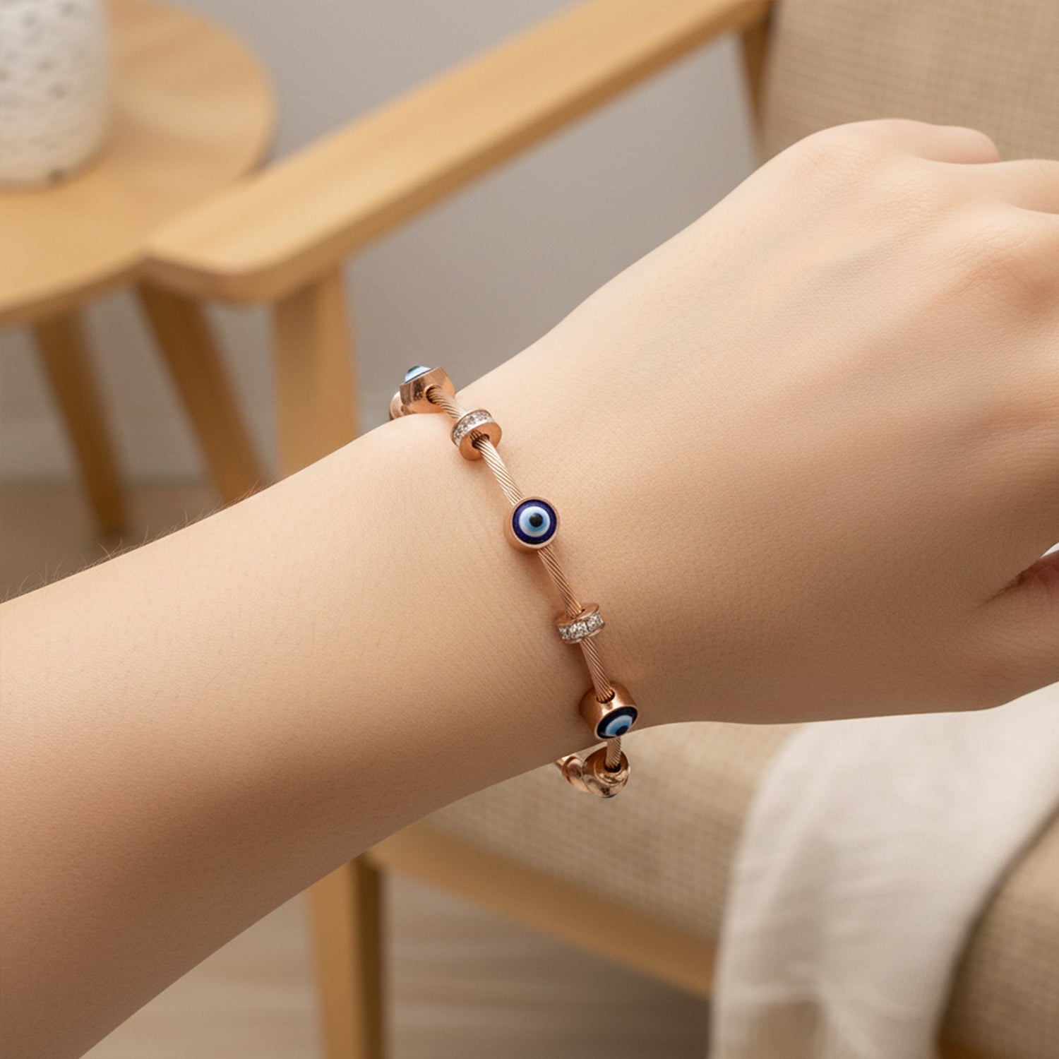 Annie - Evil Eye Elite Charm Cable Bracelet