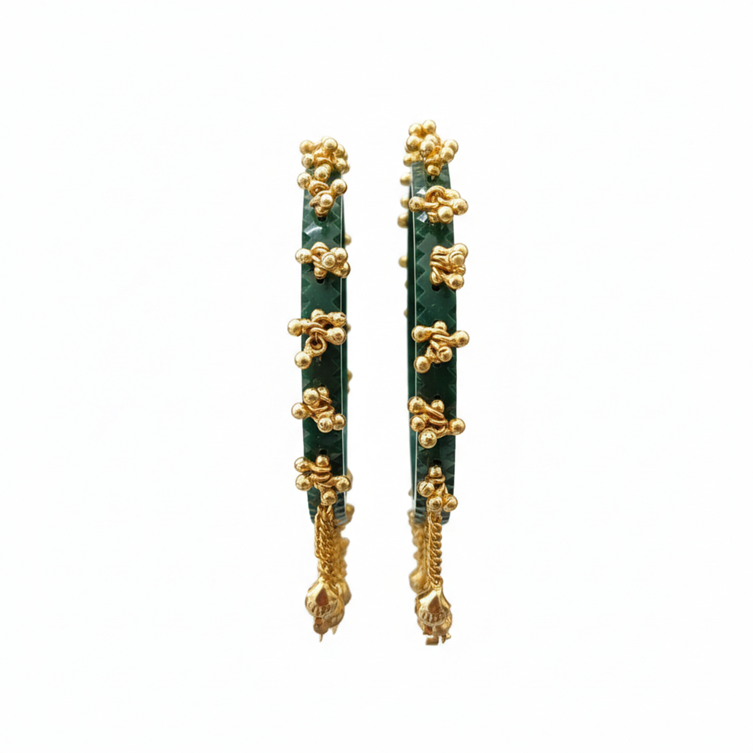 Indira- Green Heritage Ghungroo Bangles (Set of 2)