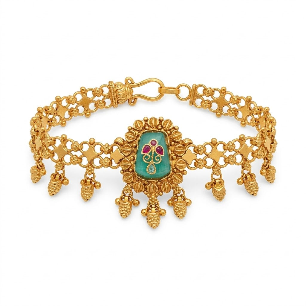 Mallika- Heritage Floral Medallion Bracelet