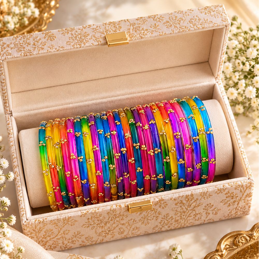 Shritika- Multicolour Glass Bangles Set of 24