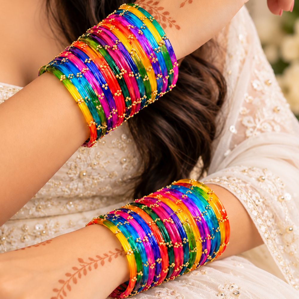 Shritika- Multicolour Glass Bangles Set of 24
