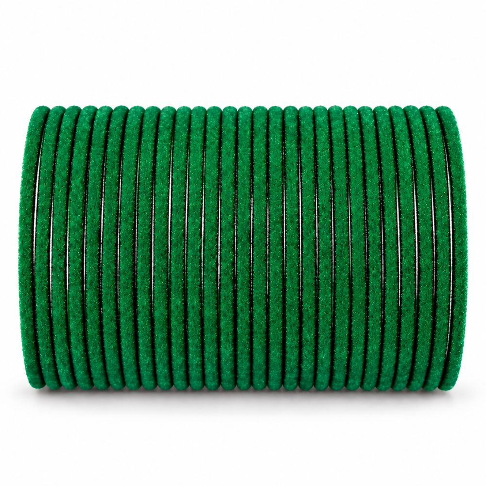 Dayami- Green velvet Glass Bangles Set of 24