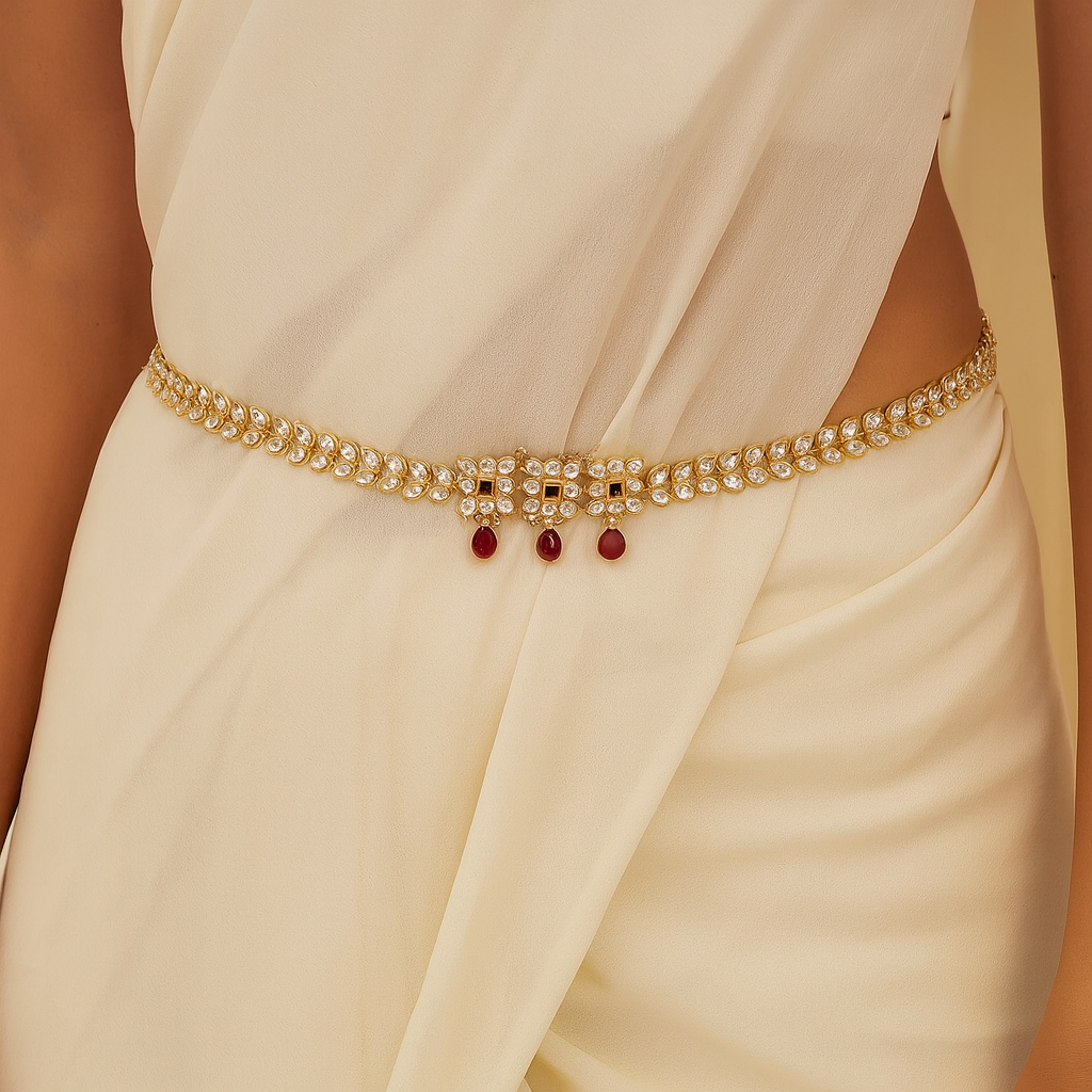 Nalina Maroon Waist Belt