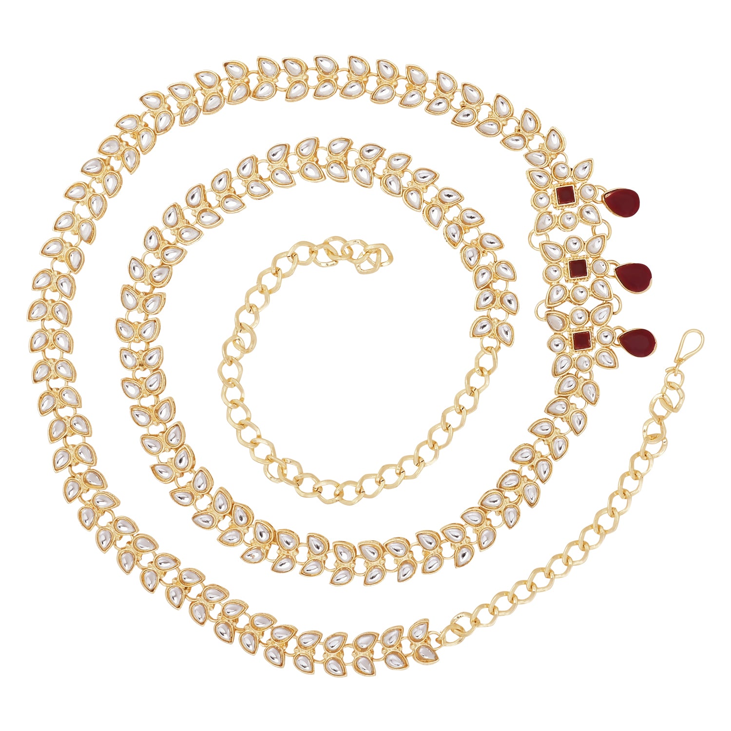 Nalina Maroon Waist Belt