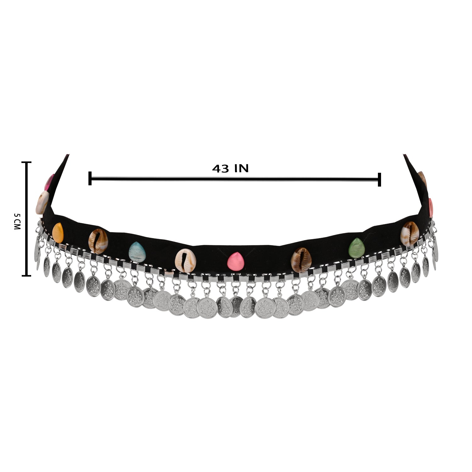Tribal Colorful Beaded Shell Coin Belt - Traditional Wear