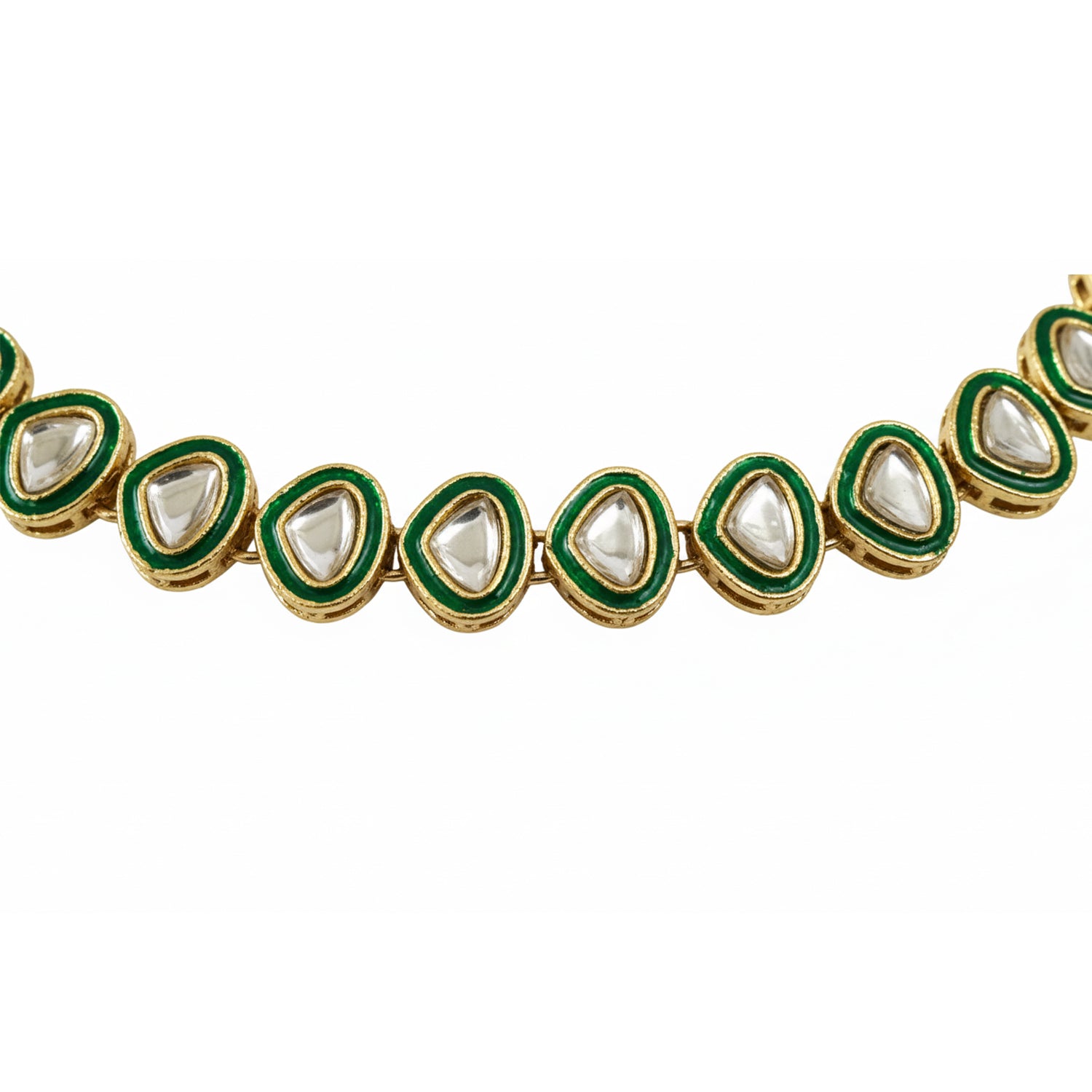 Advika Green Kundan KamarBandh