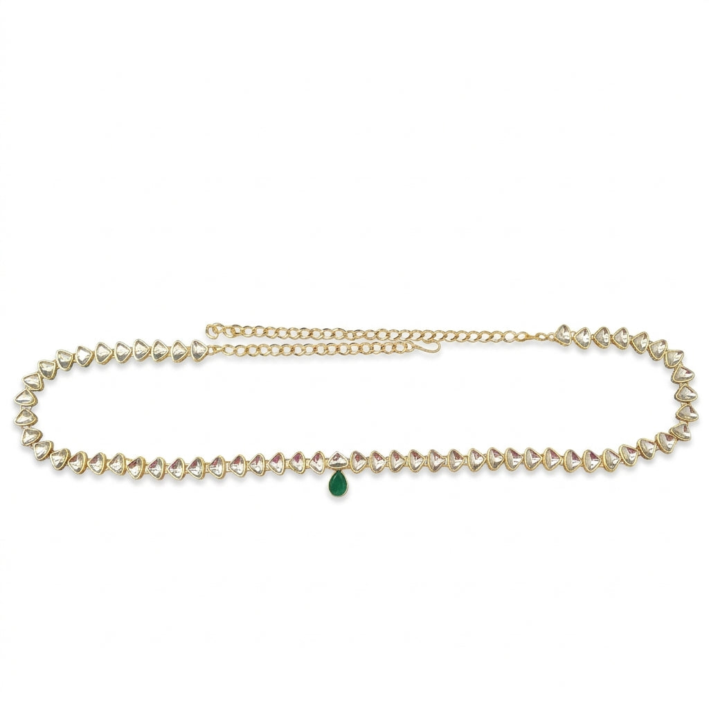 Aavira- Green drop Kundan Kamarbandh