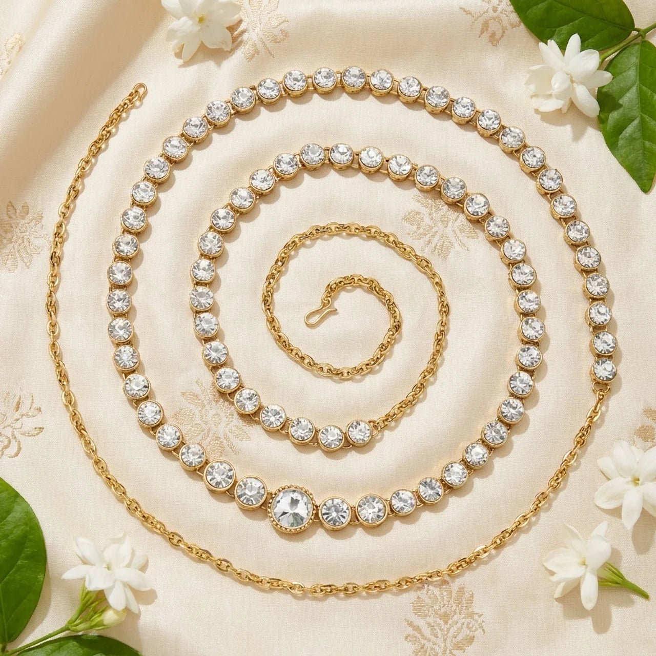 Jhanvi- Elegant Kundan Stone Waist Belt Kamarbandh