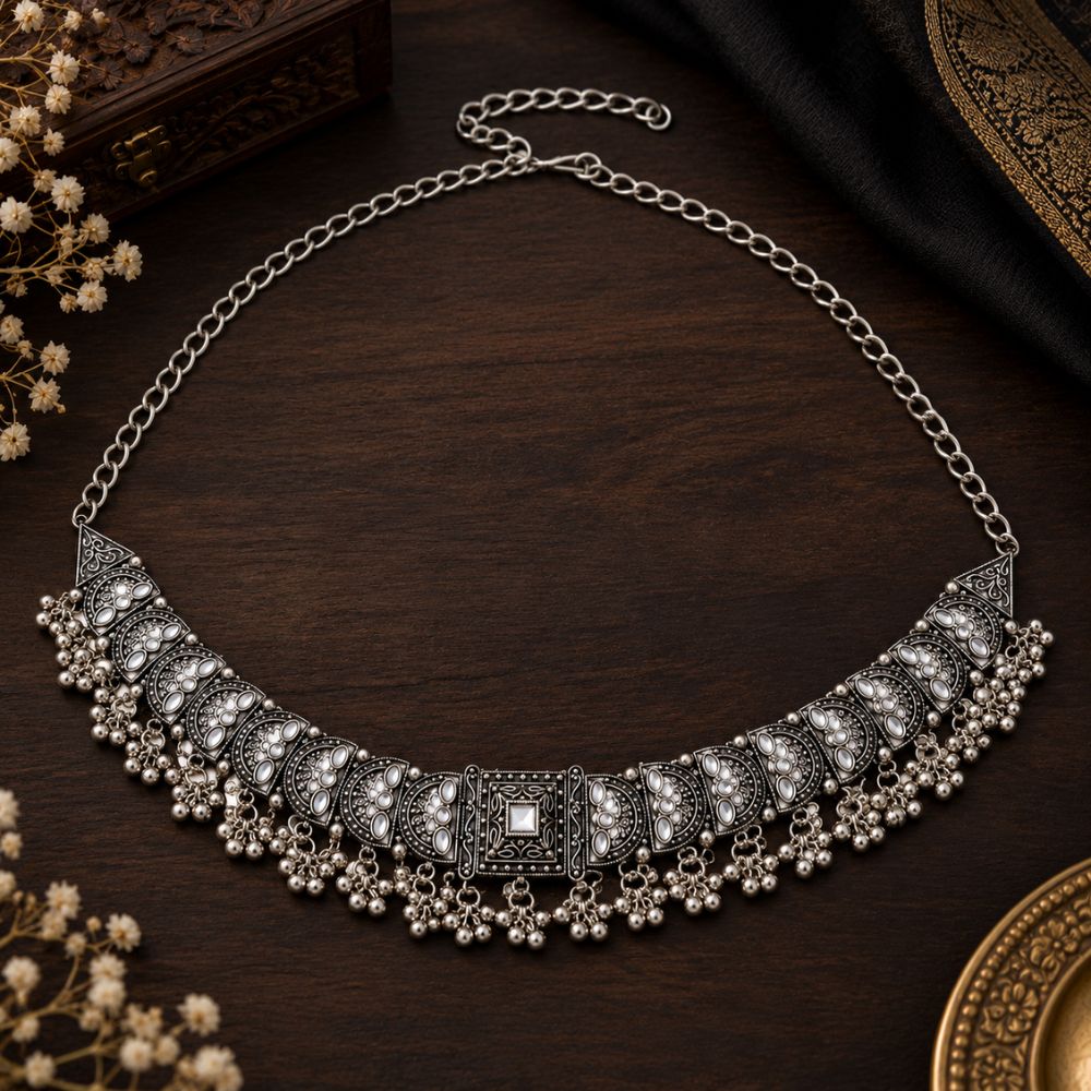 Rivika- Silver Oxidised Ghungroo Kamarbandh Waist Belt