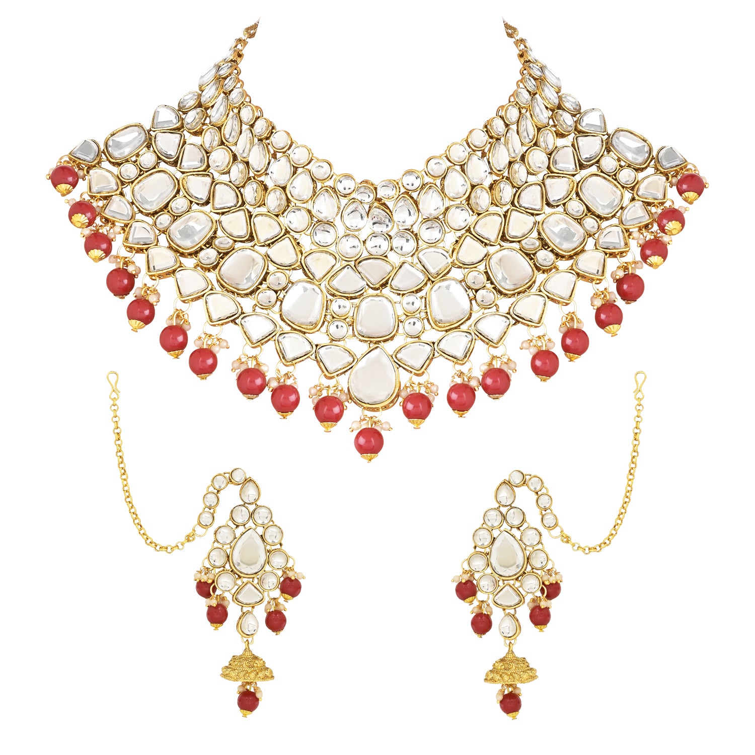 Devisha Maroon Bridal Jewellery Set