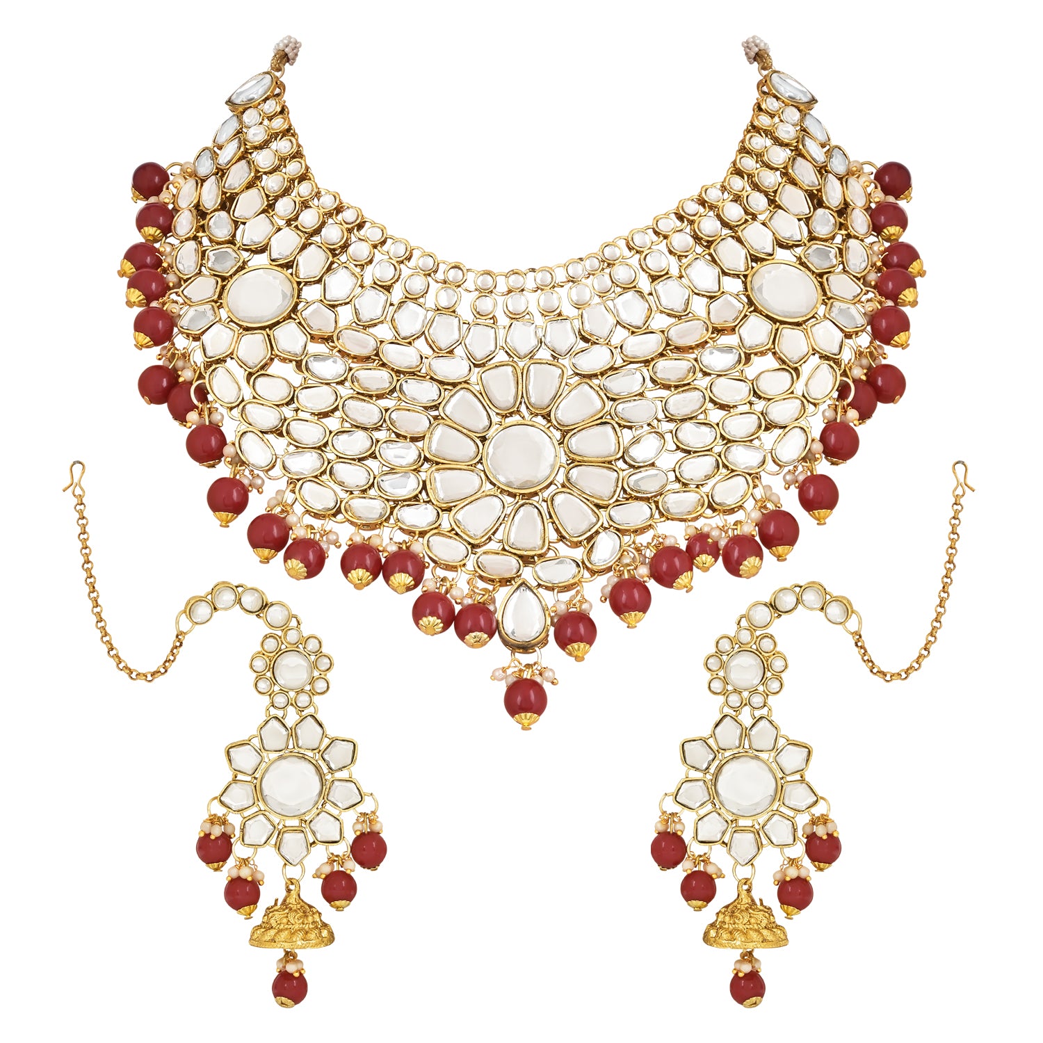 Kangana Maroon Bridal Jewellery Set