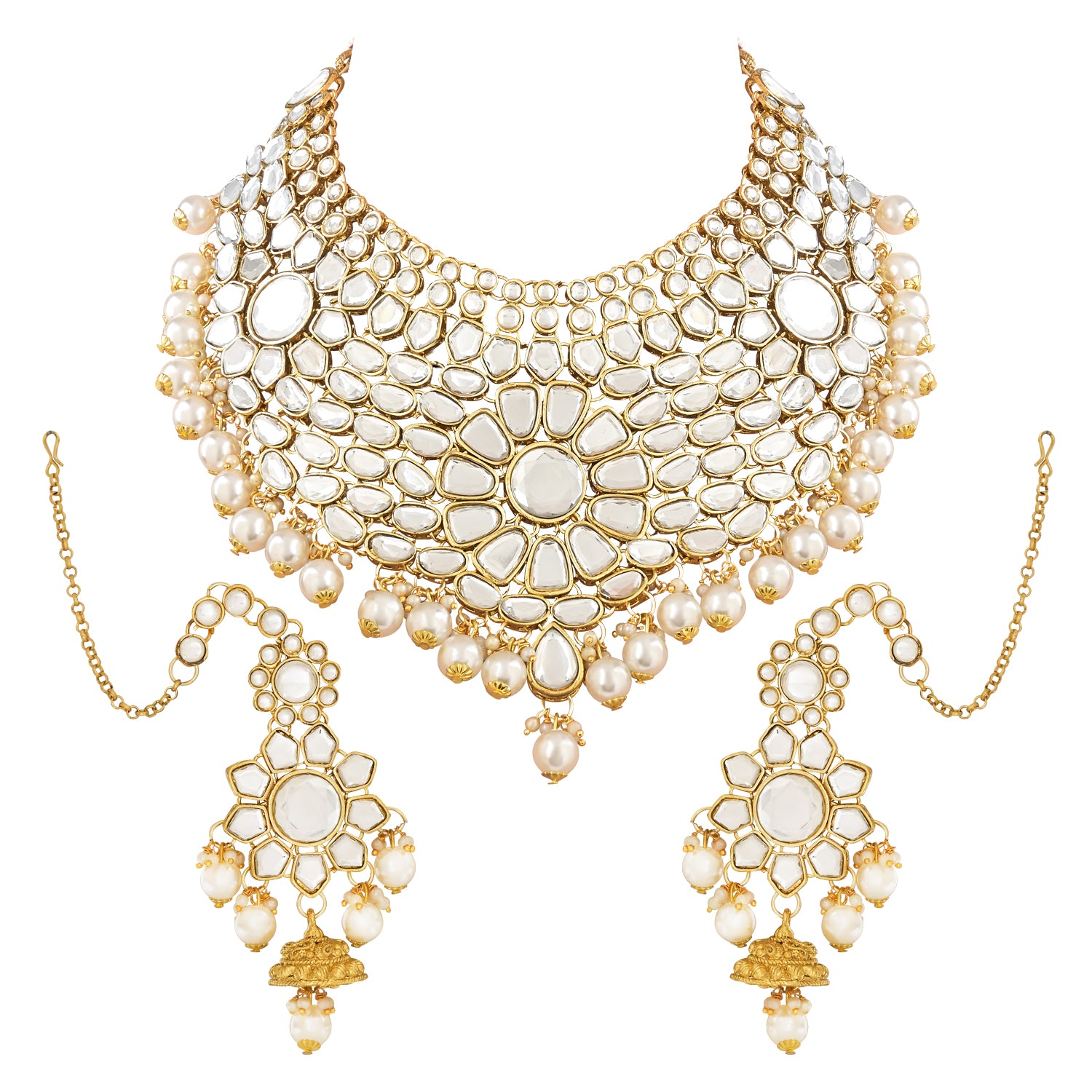 Kangana White Bridal Jewellery Set