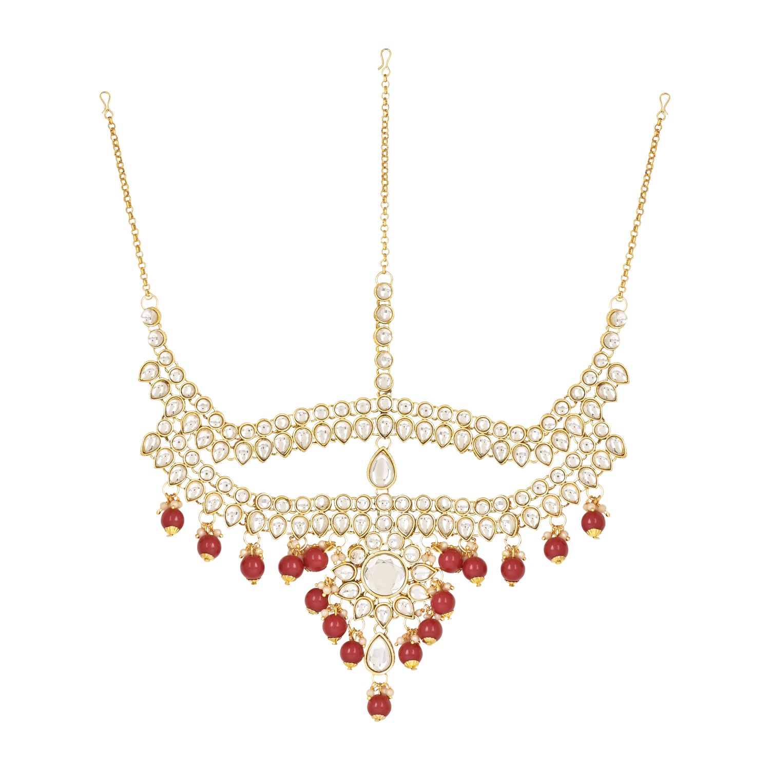 Suhasini Maroon Bridal Jewellery Set