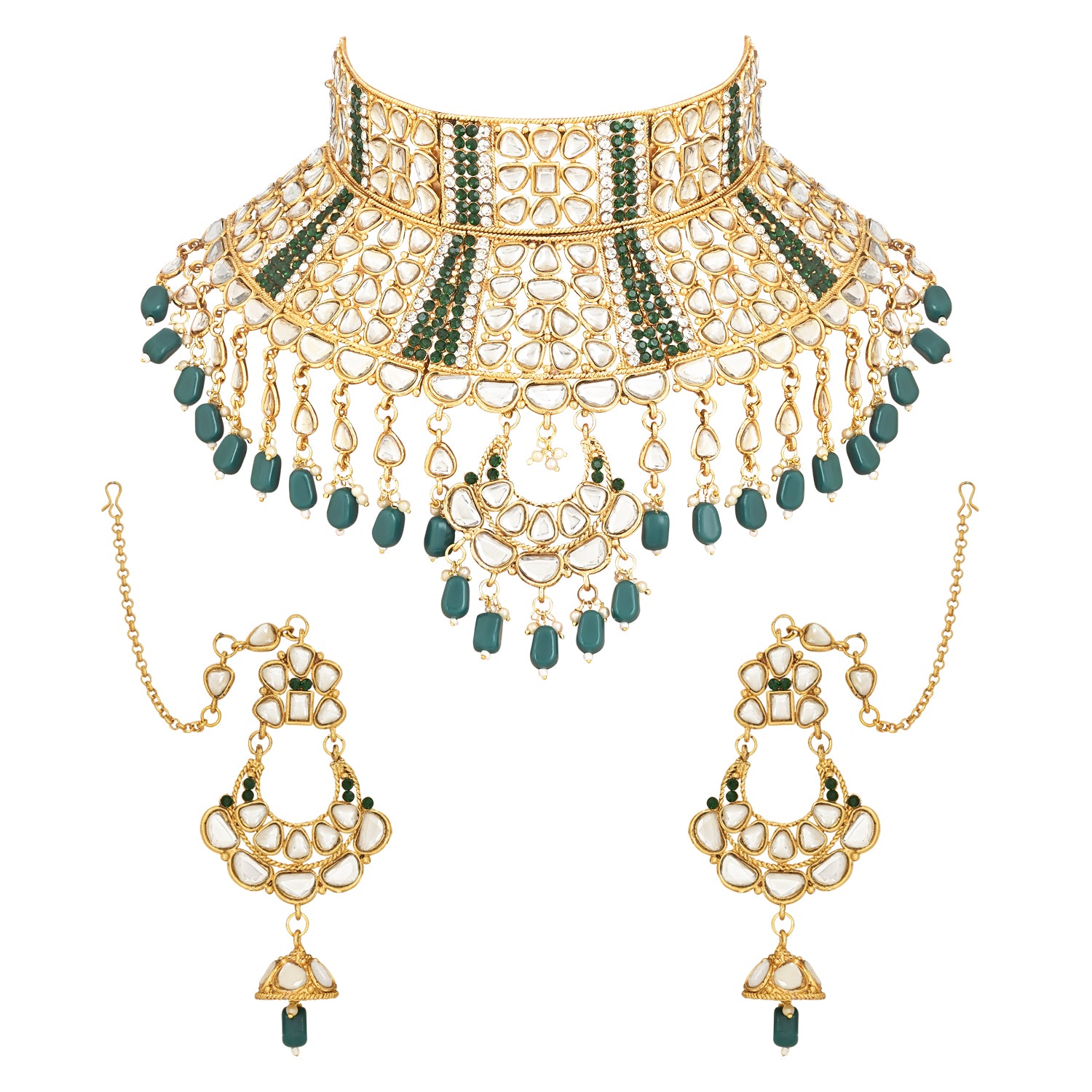 Vaibhavi Green Bridal Jewellery Set