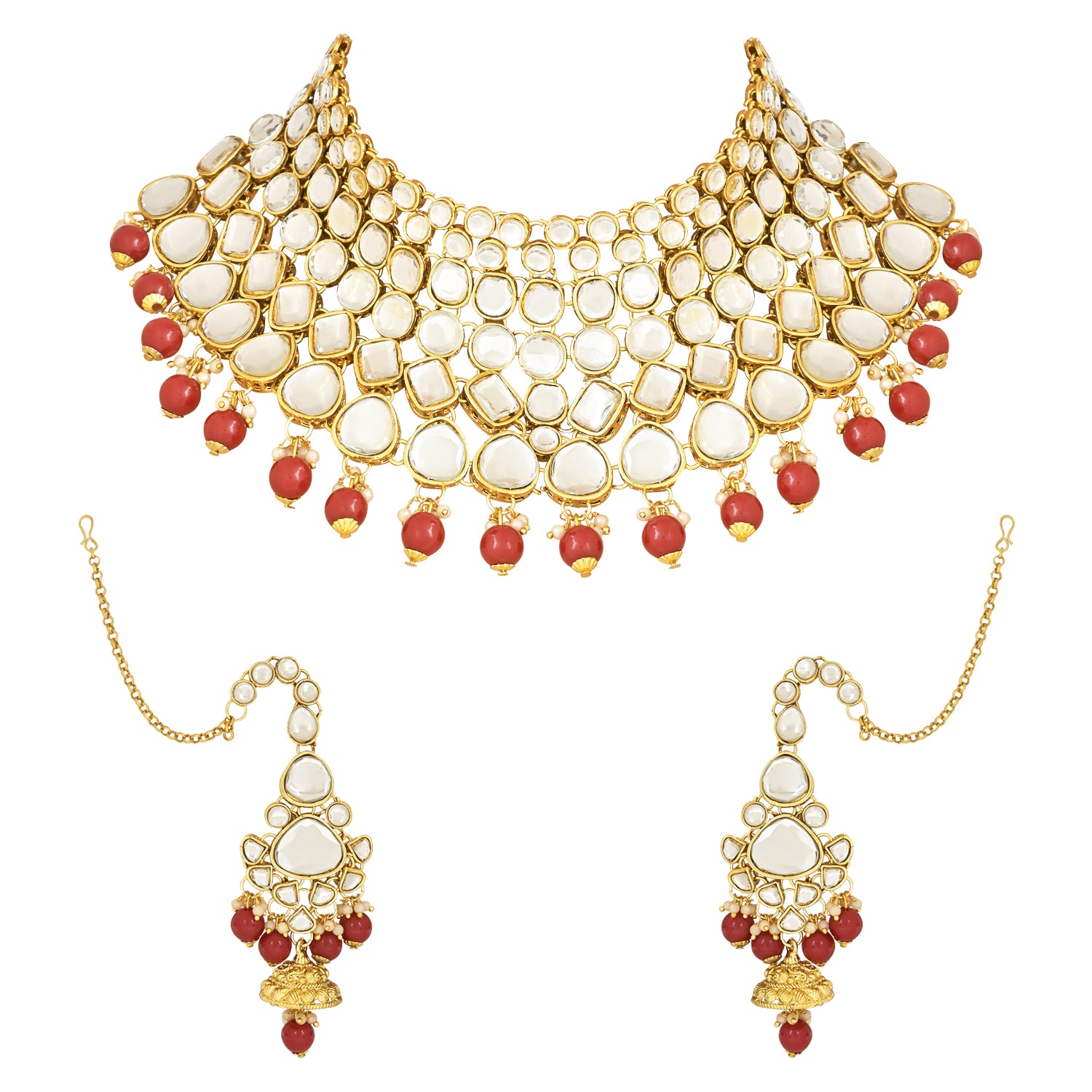 Harshi Maroon Bridal Jewellery Set