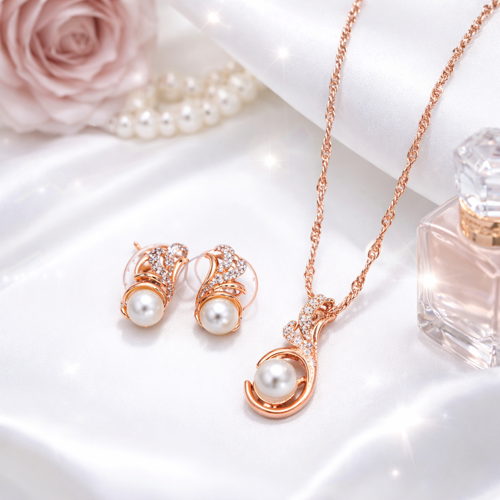 Alina Rose Gold Pendant Set
