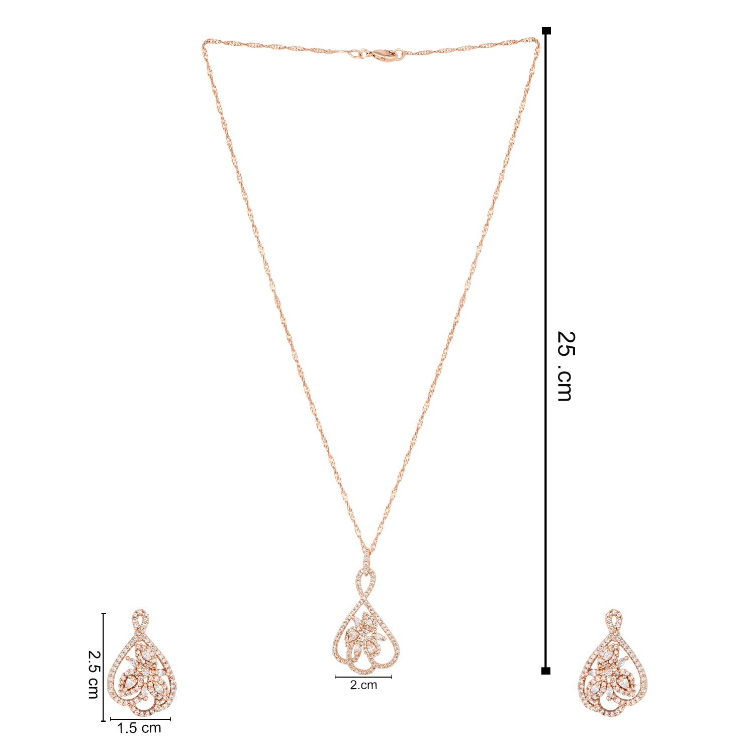 Angela Rose Gold Pendant Set