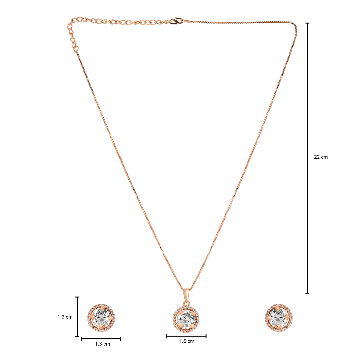 Elvisha RoseGold Pendant Set