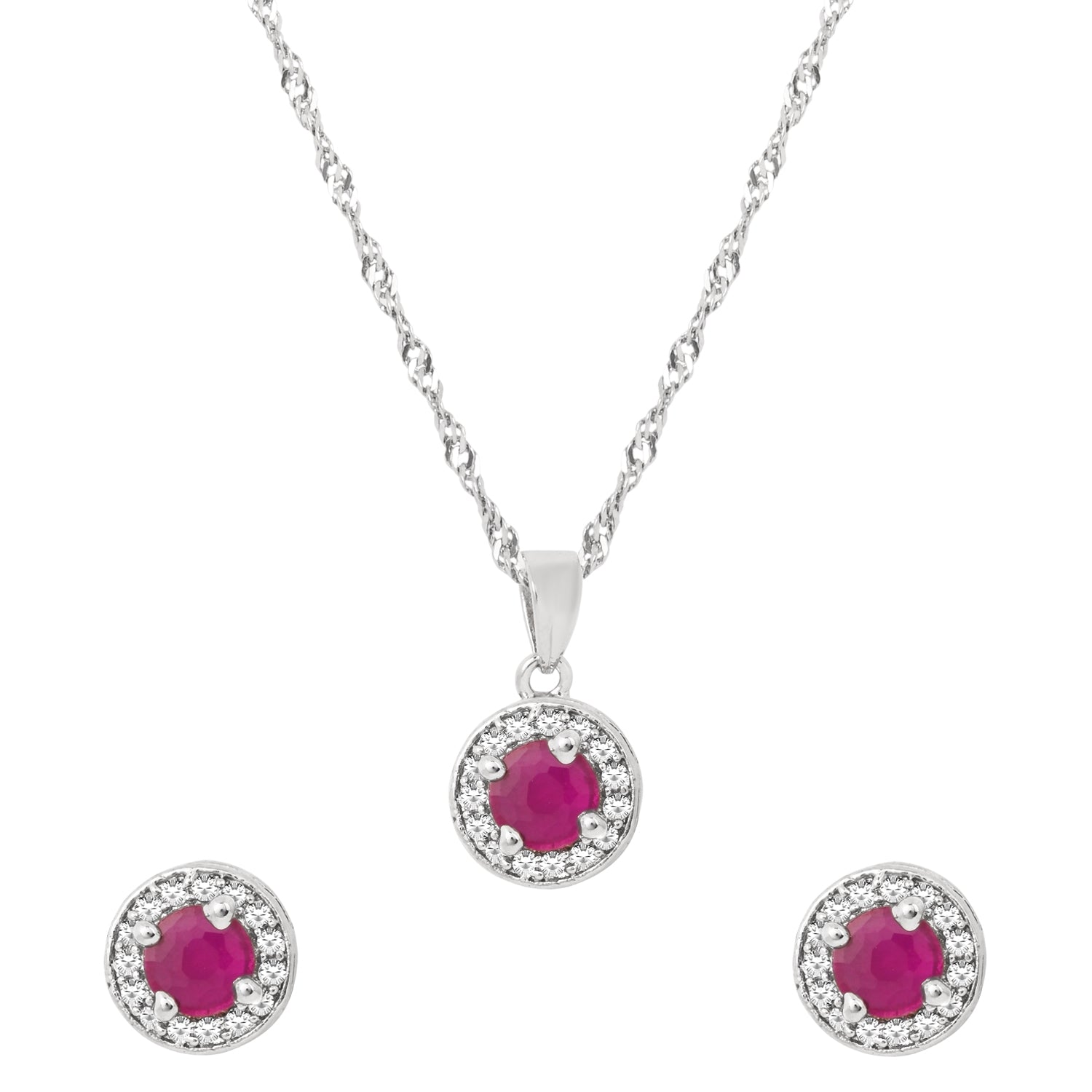 Elvisha Pink Pendant Set