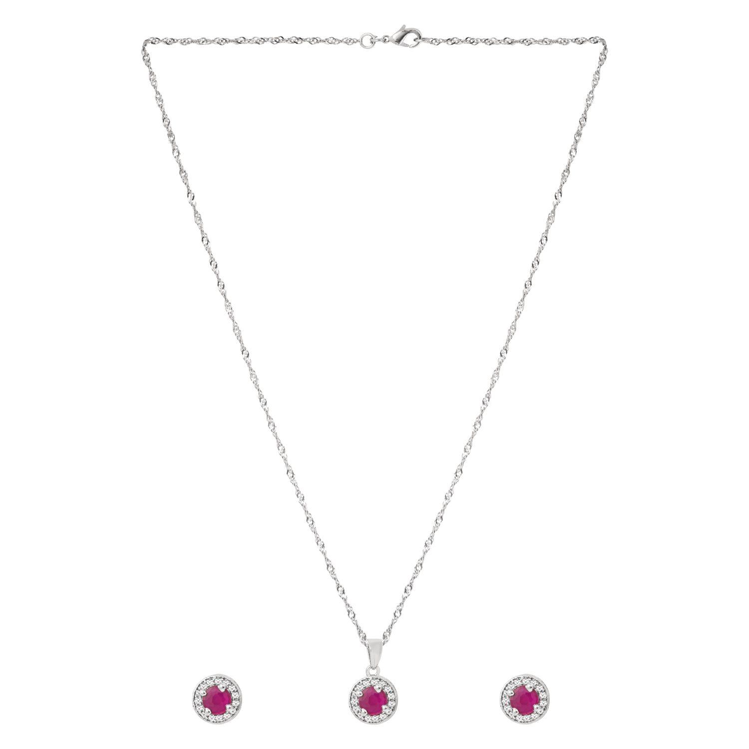 Elvisha Pink Pendant Set