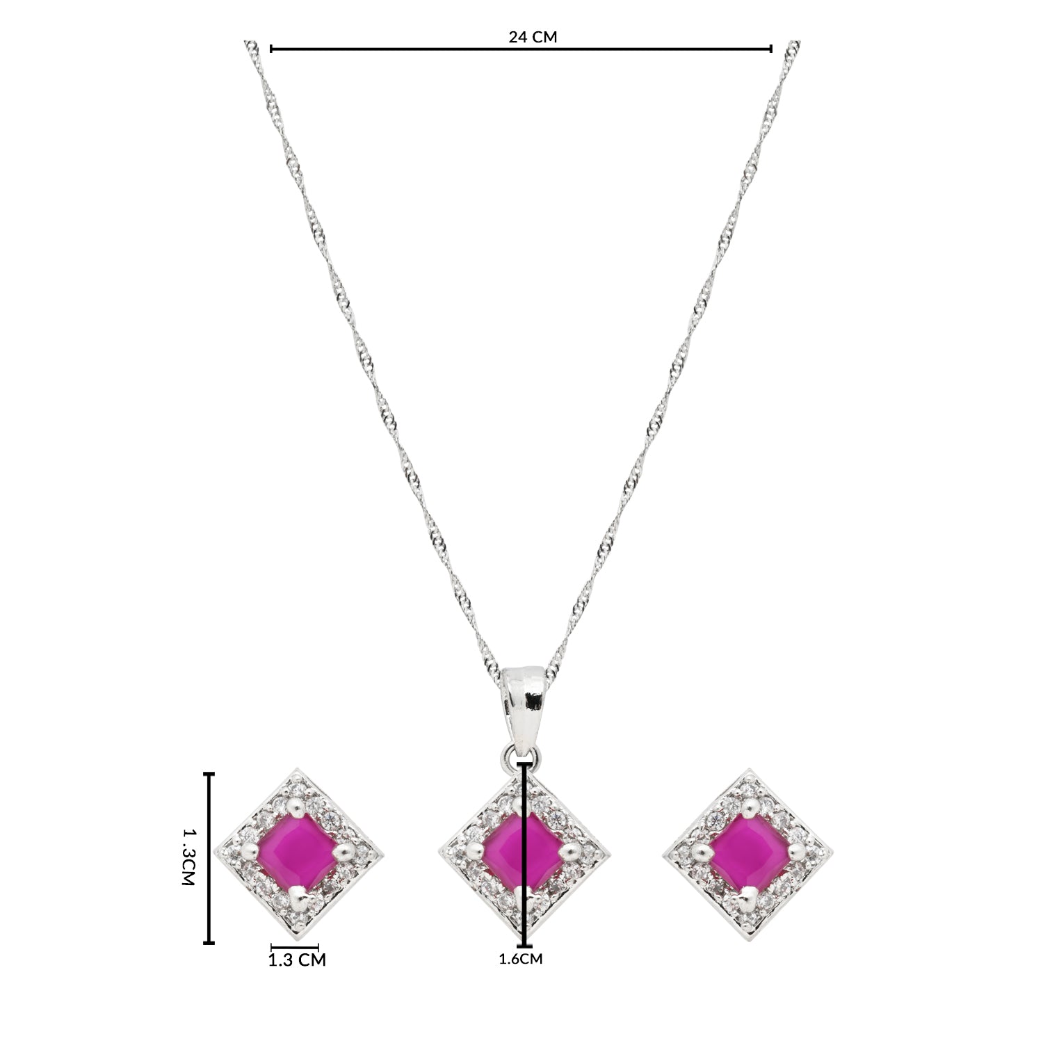 Eshnya Pink Pendant Set
