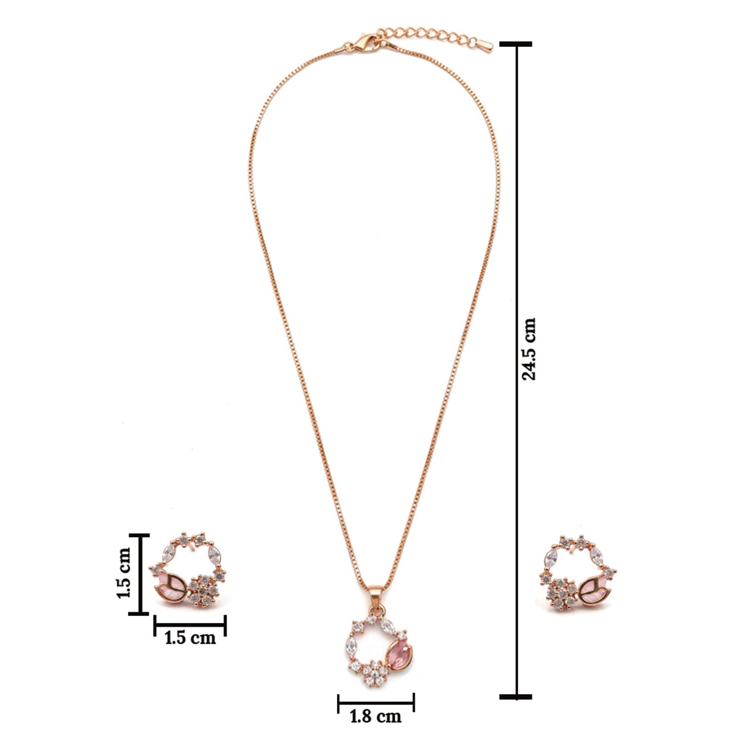 Ella Azure Peach stone Charm Necklace Set