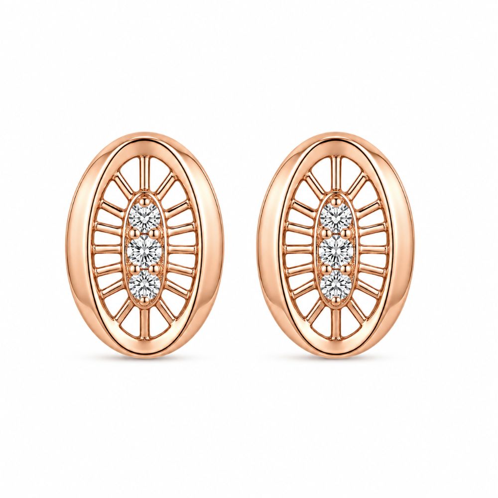 Tia - RoseGold Oval Pendant Set