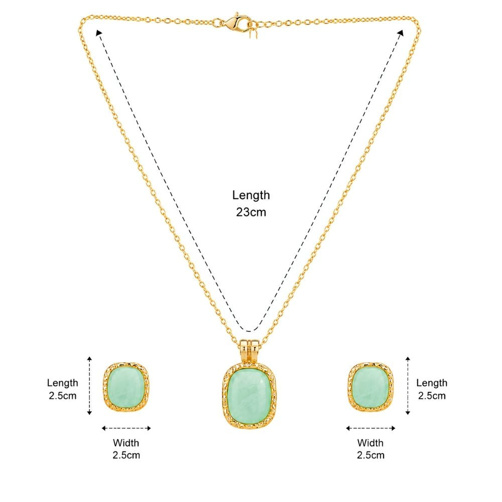 Ophelia- Mint Green Stone Pendant Necklace