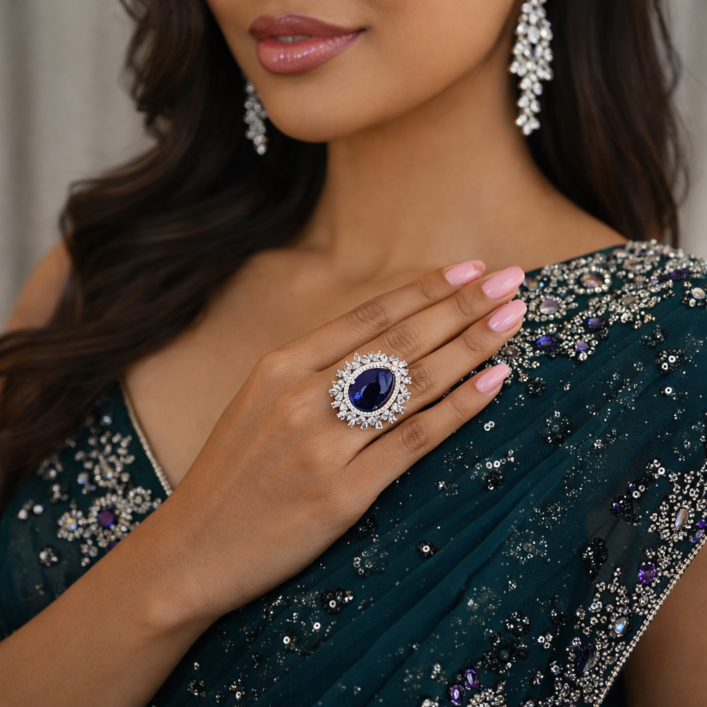 Clara Blue CZ Ring