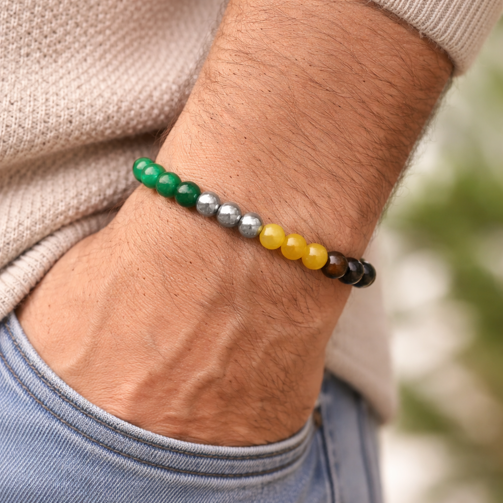 Unisex Multi-Stone Chakra Healing Bracelet – Success, Protection & Positive Energy Balance