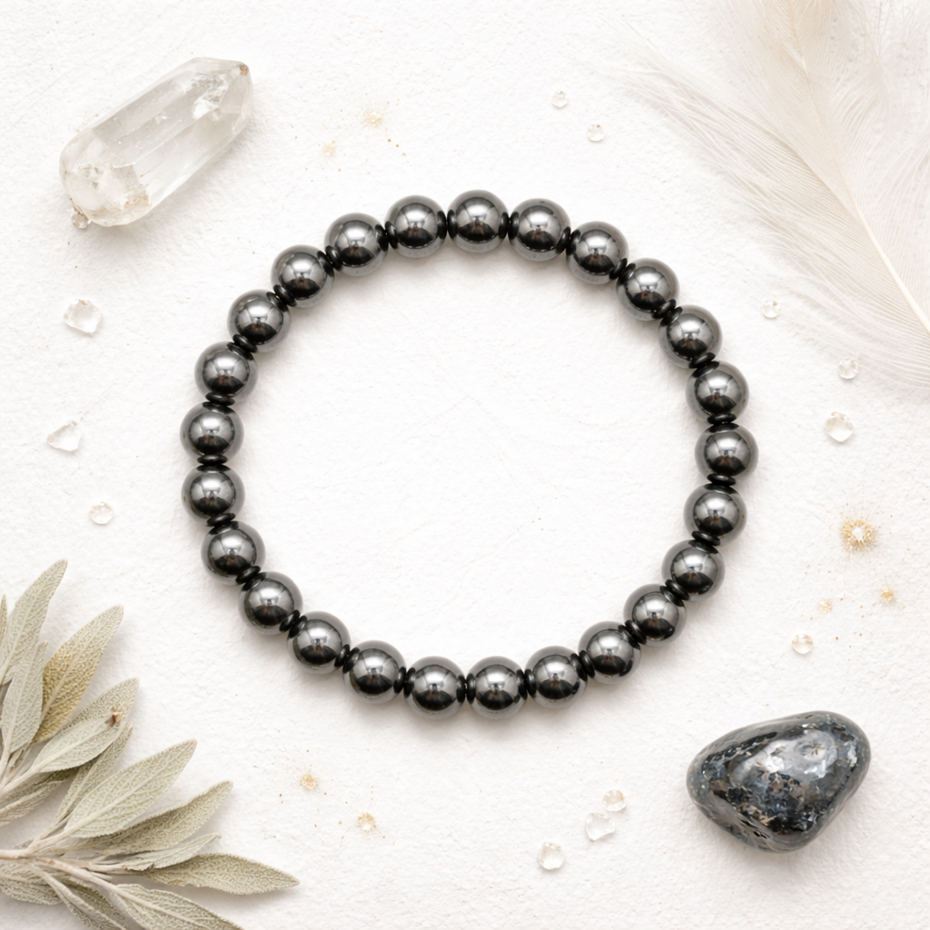 Good Fortune & Protection Bracelet - Hematite Healing Bracelet for Men & Women