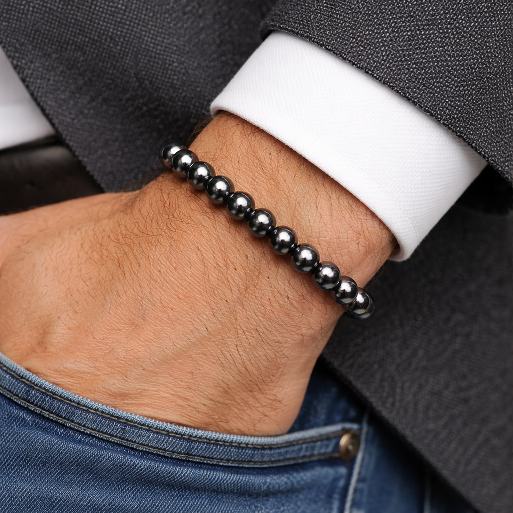 Good Fortune & Protection Bracelet - Hematite Healing Bracelet for Men & Women