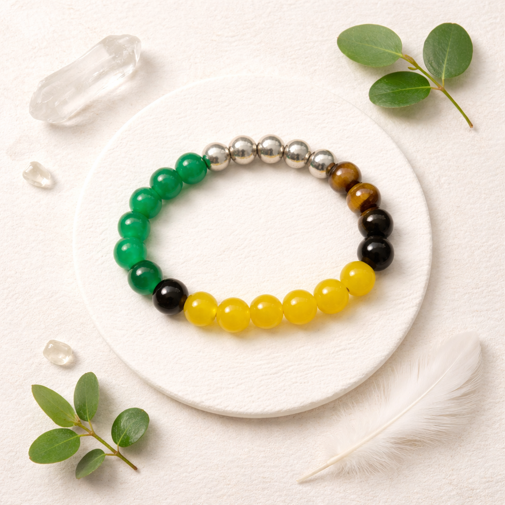 Unisex Multi-Stone Chakra Healing Bracelet – Success, Protection & Positive Energy Balance