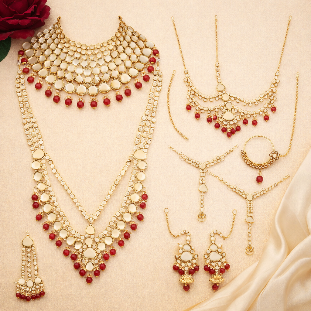 Harshi Maroon Bridal Jewellery Set