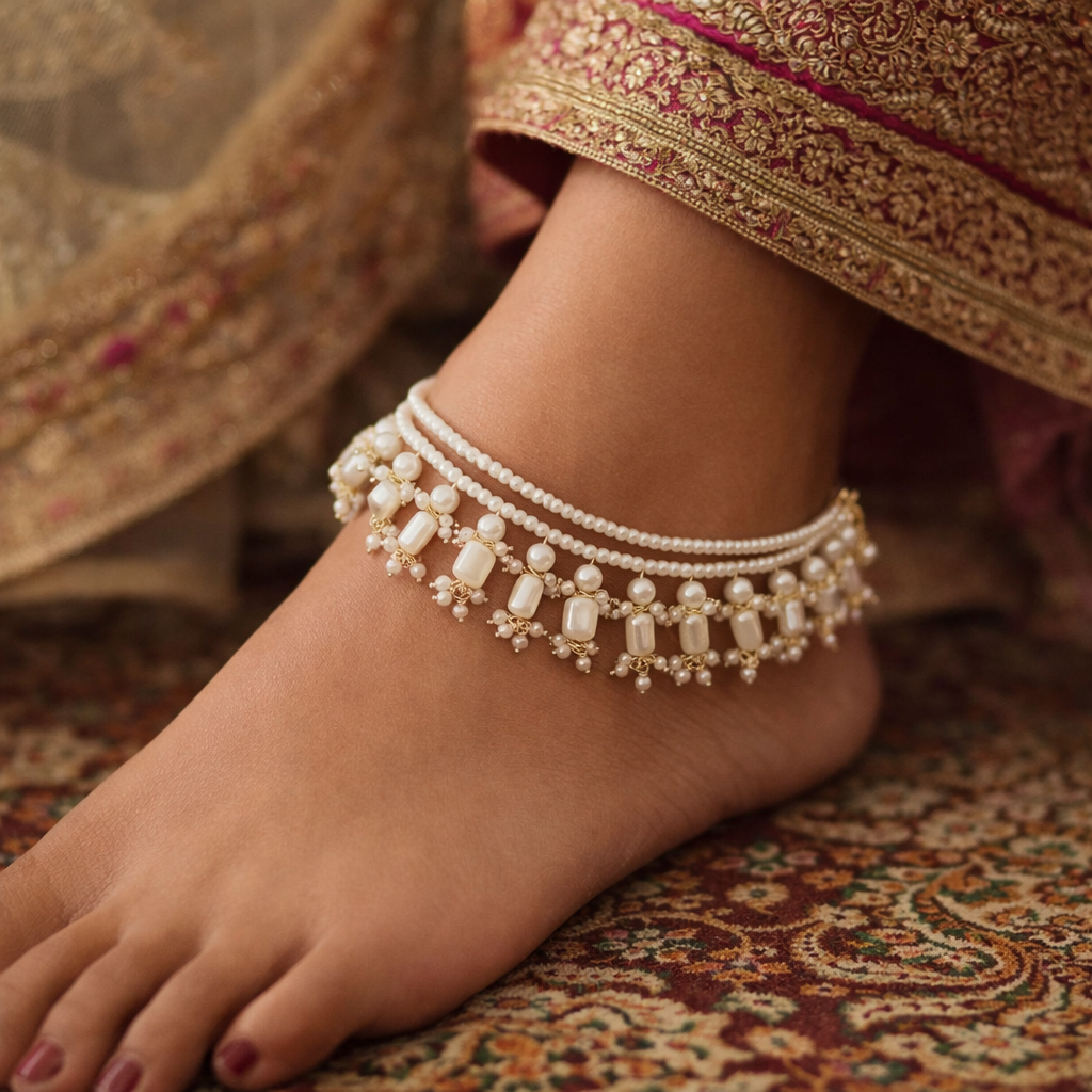 Tanirika White Anklet