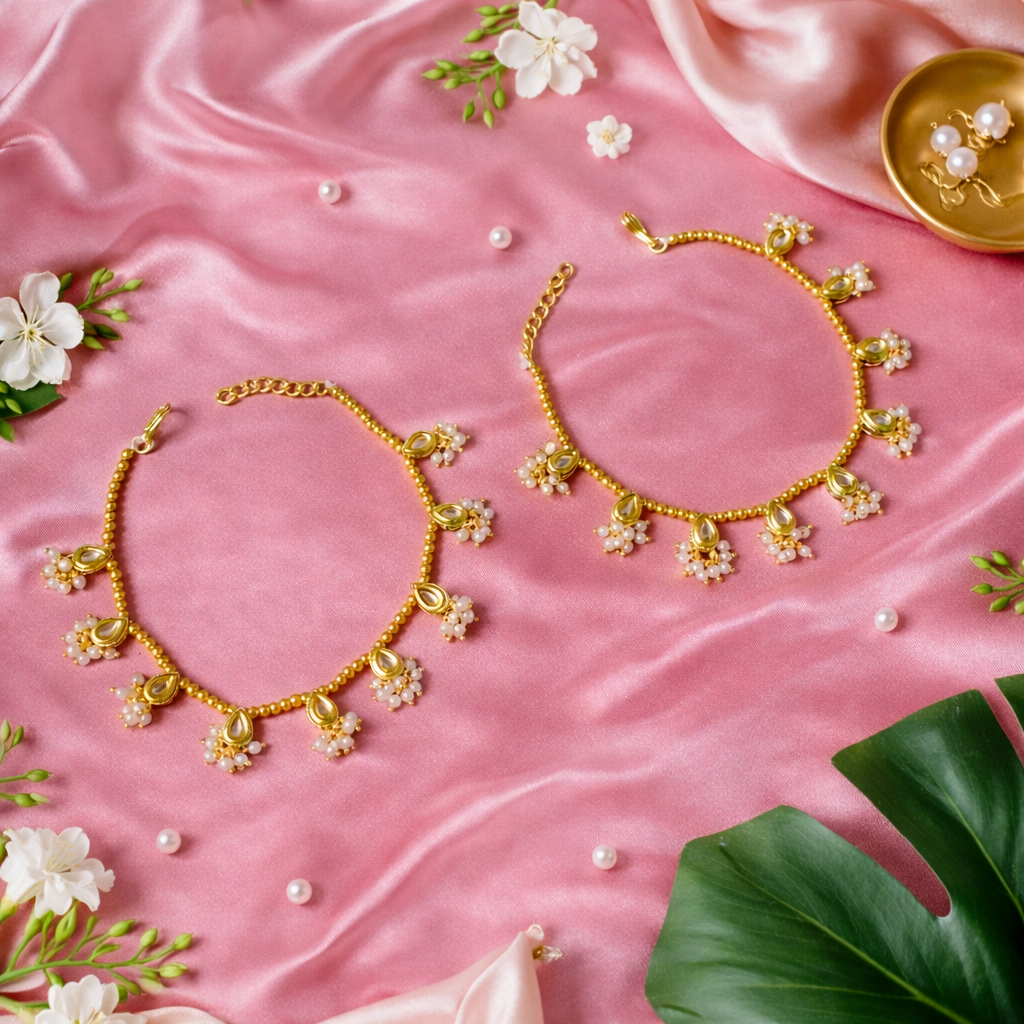 Noori White Payal/ Anklets