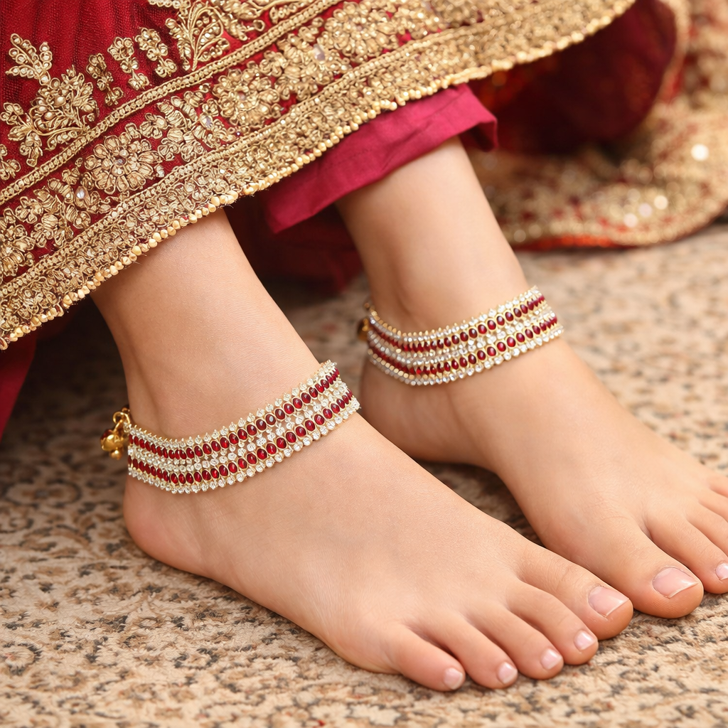 Nihira Pink Anklets