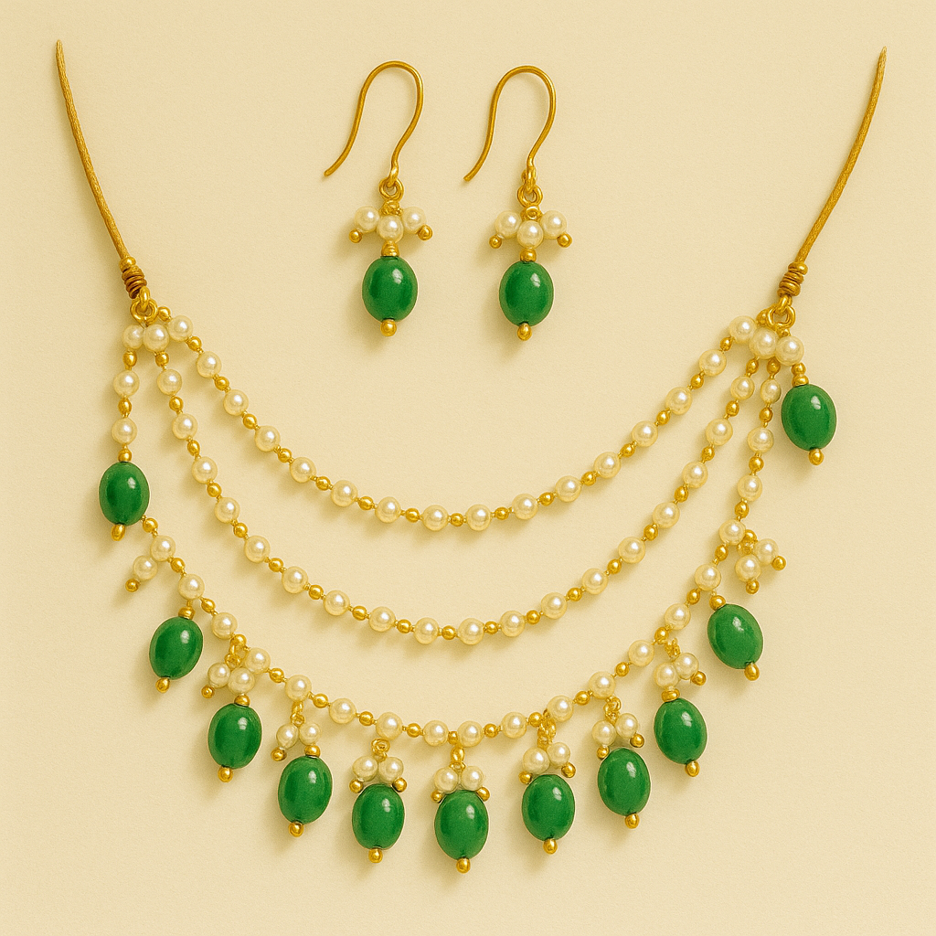 Malvika Green Necklace Set