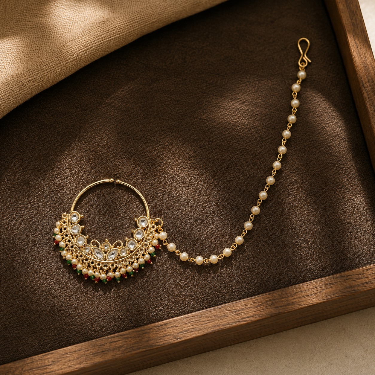 Ritvi White Nose Ring