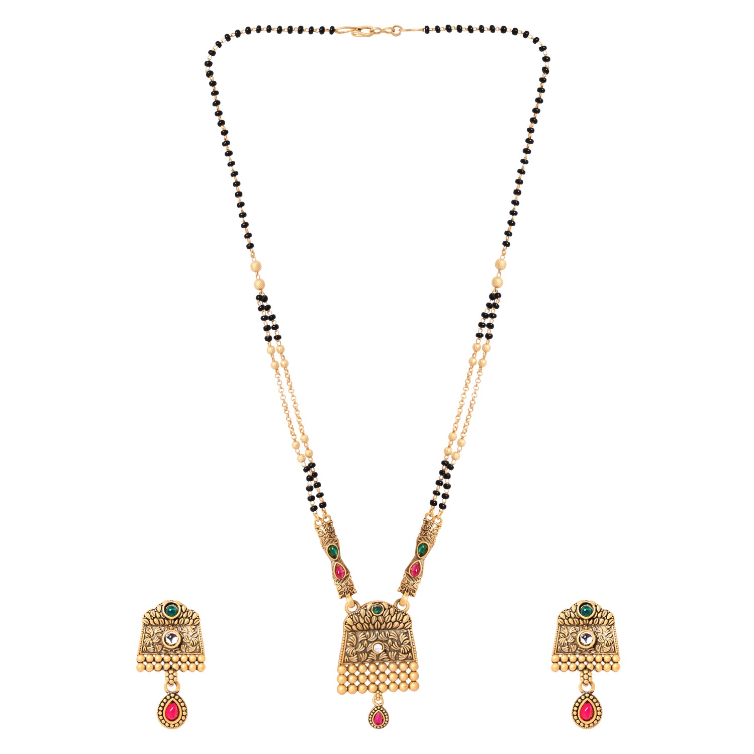 Eshitha– Vibrant Mangalsutra with Color Bead Details