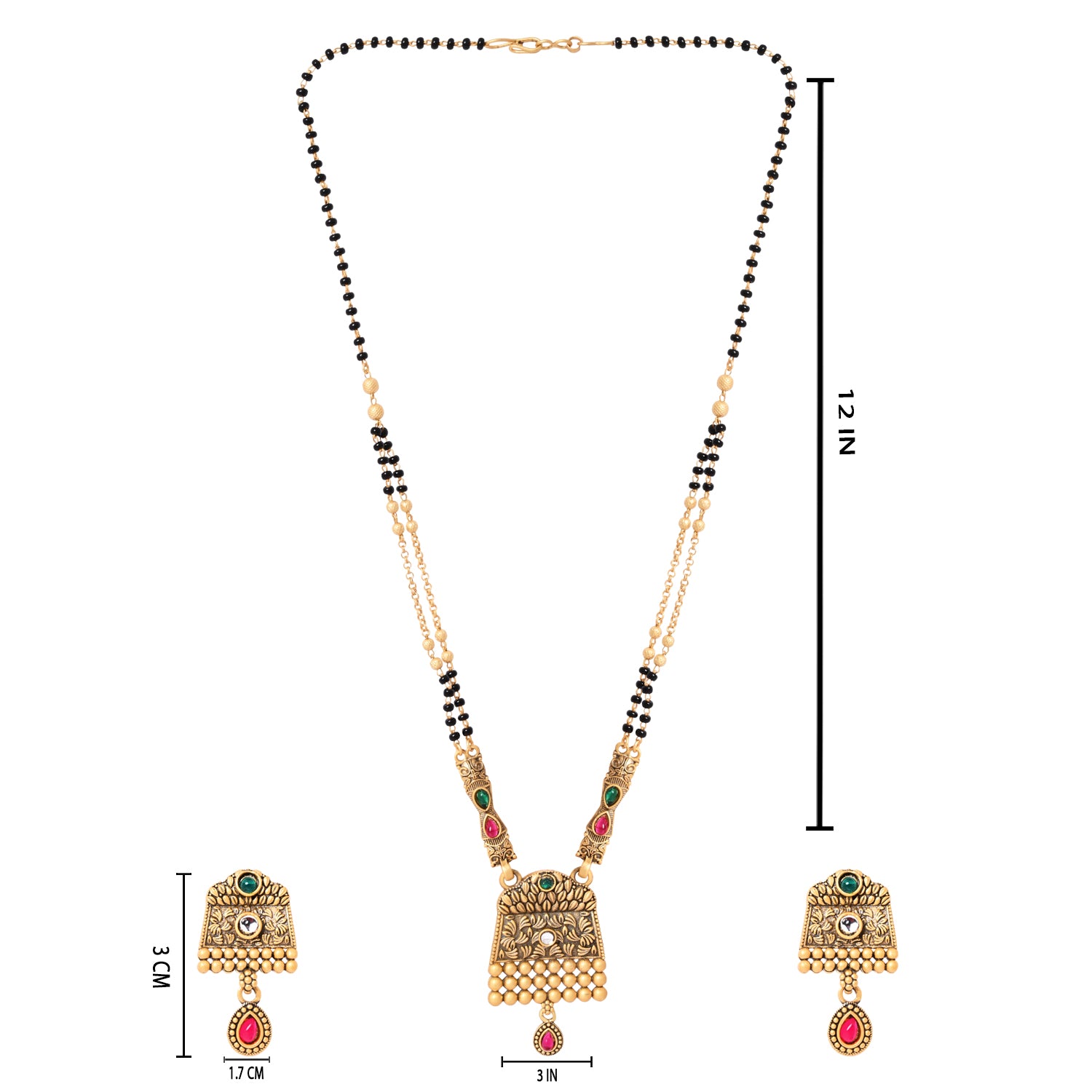 Eshitha– Vibrant Mangalsutra with Color Bead Details
