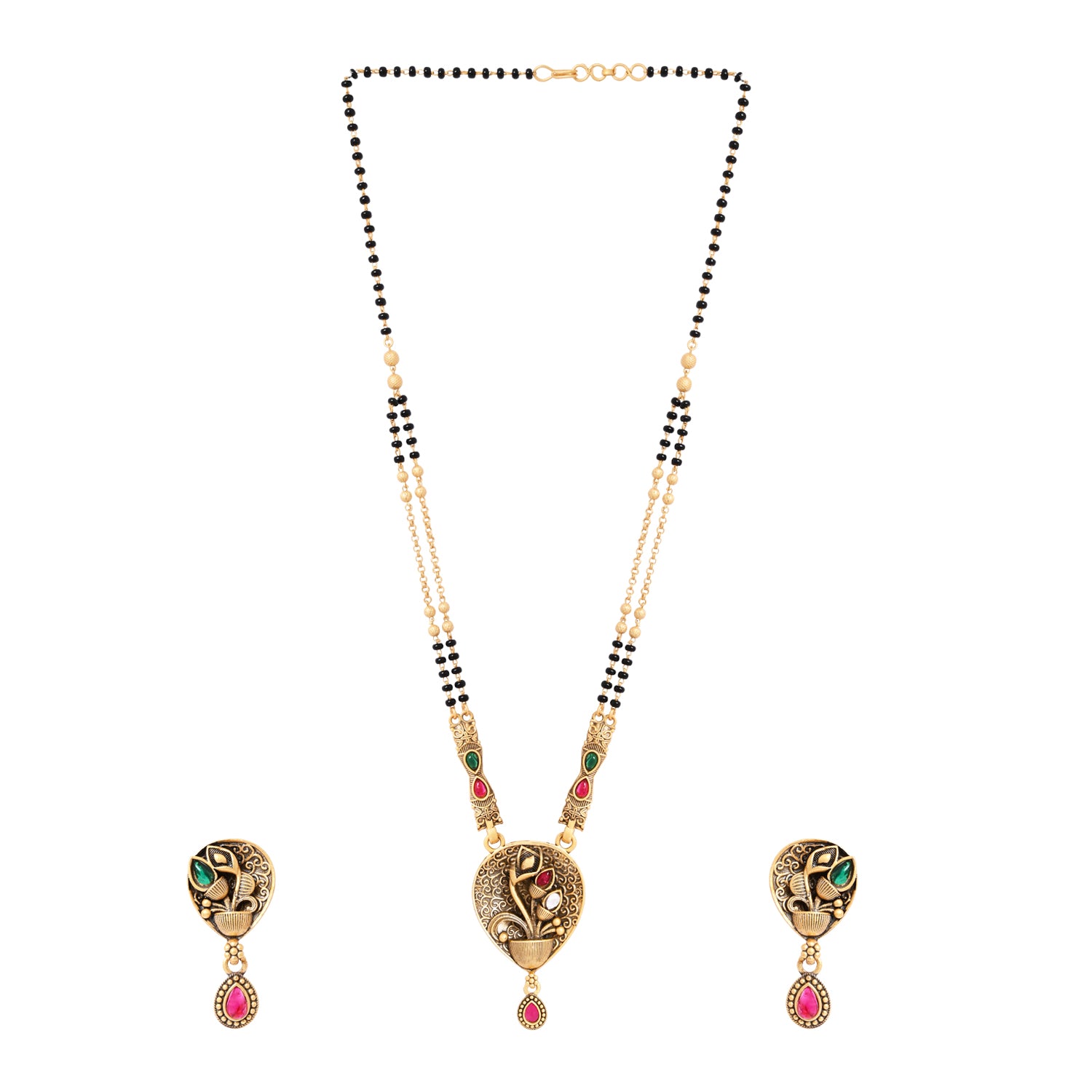 Veya – Daily Wear Mangalsutra with Red Drop Accent