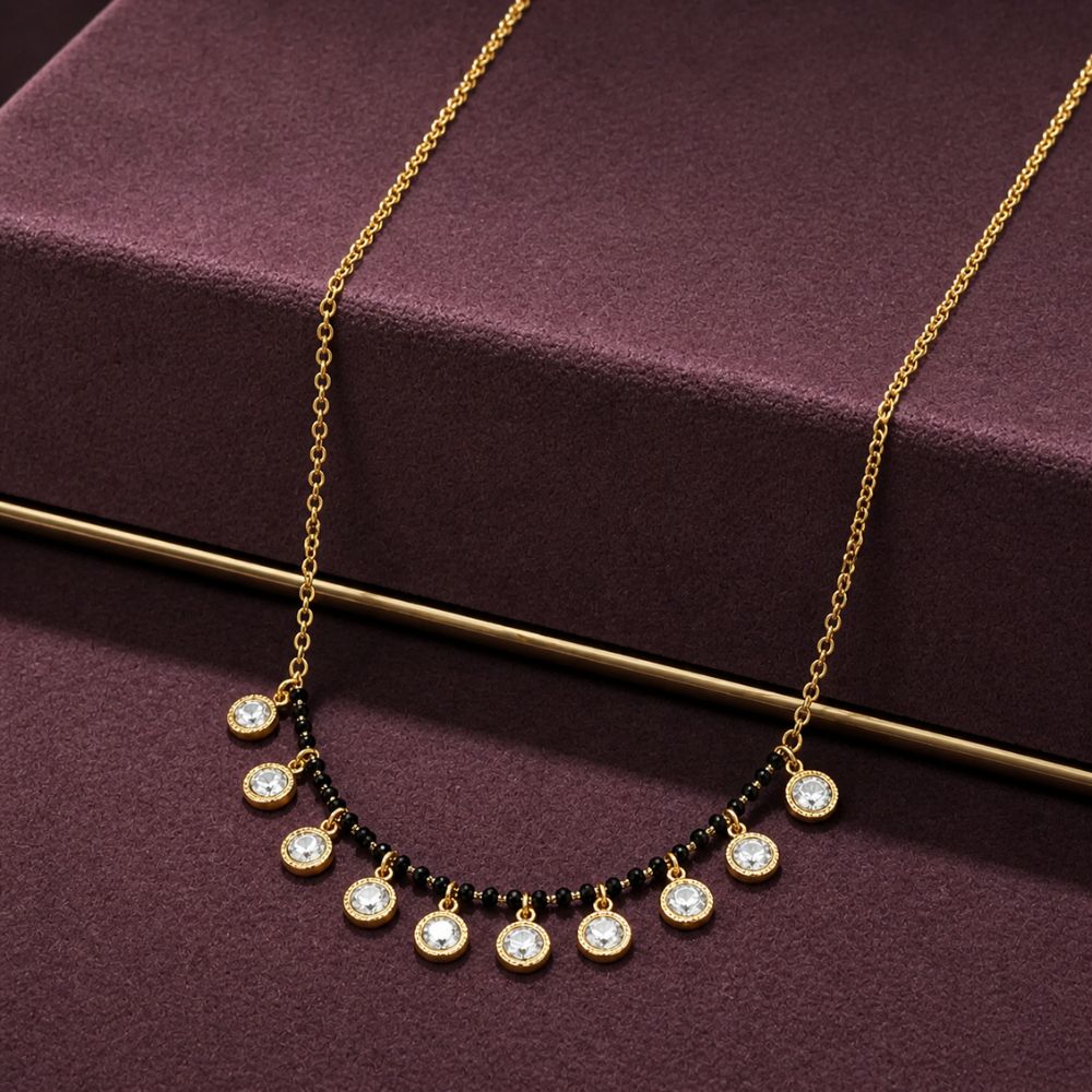 Akhila- Mangalsutra Necklace with American Diamond Style Stones