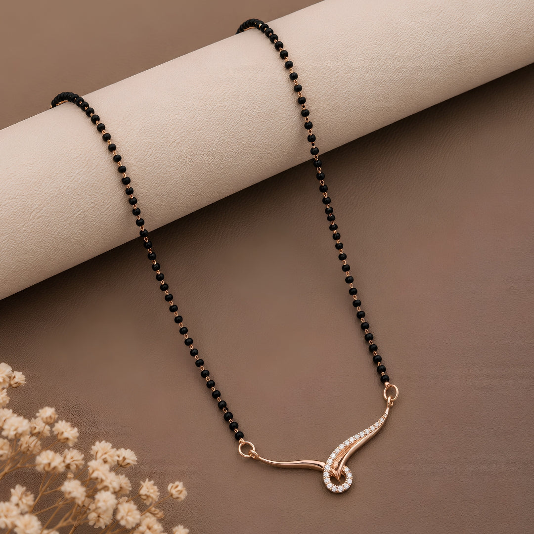 Aahana- Minimal RoseGold Mangalsutra