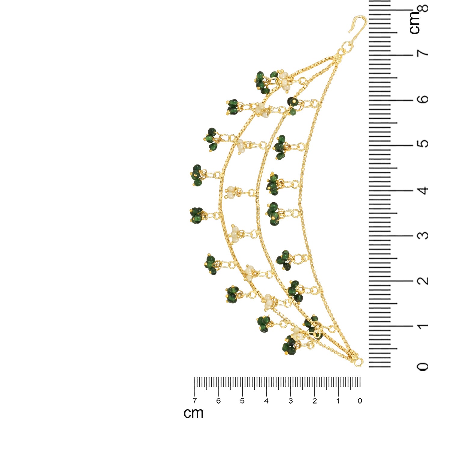 Kaveri Green Hair Chain Earrings
