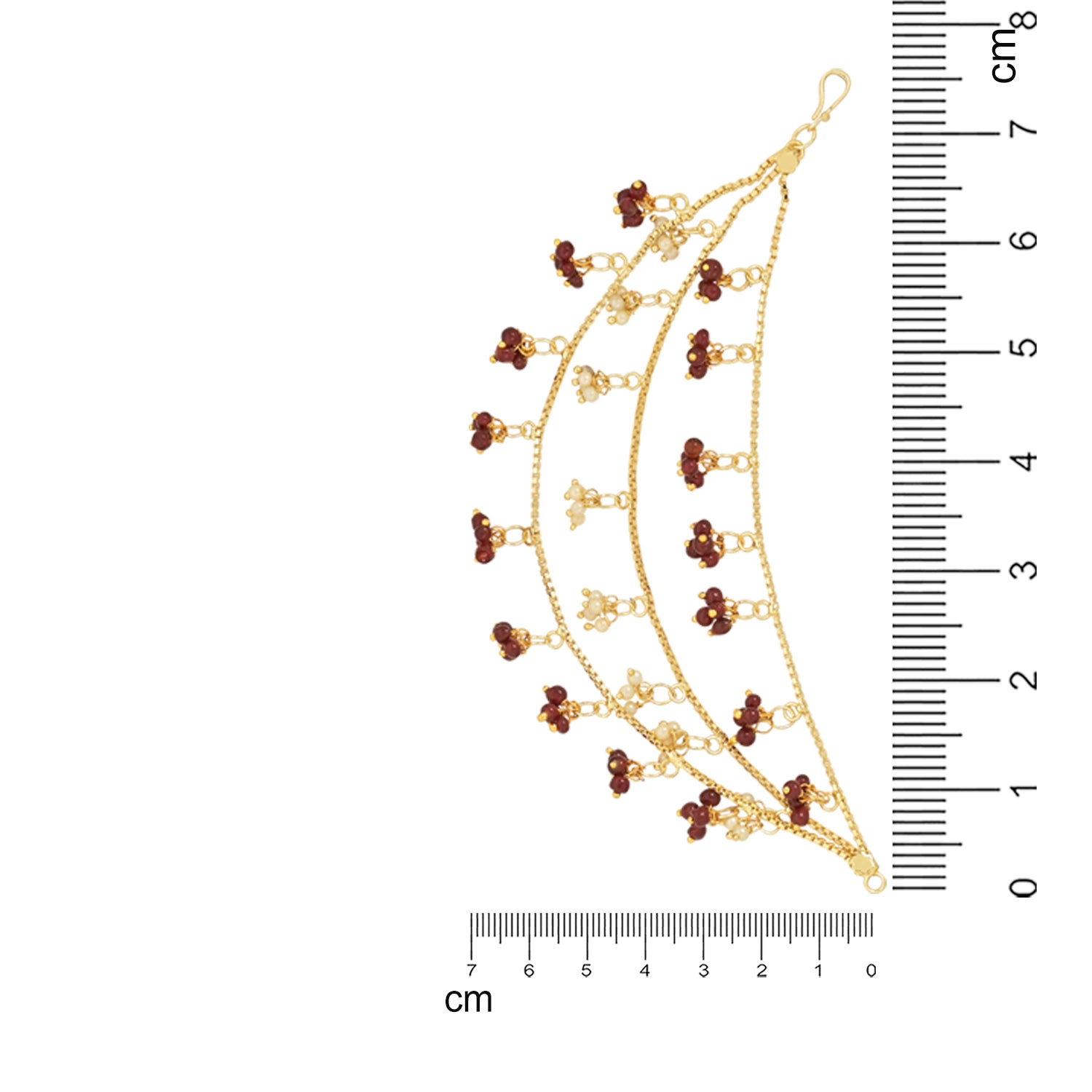 Kaveri Maroon Hair Chain Earrings