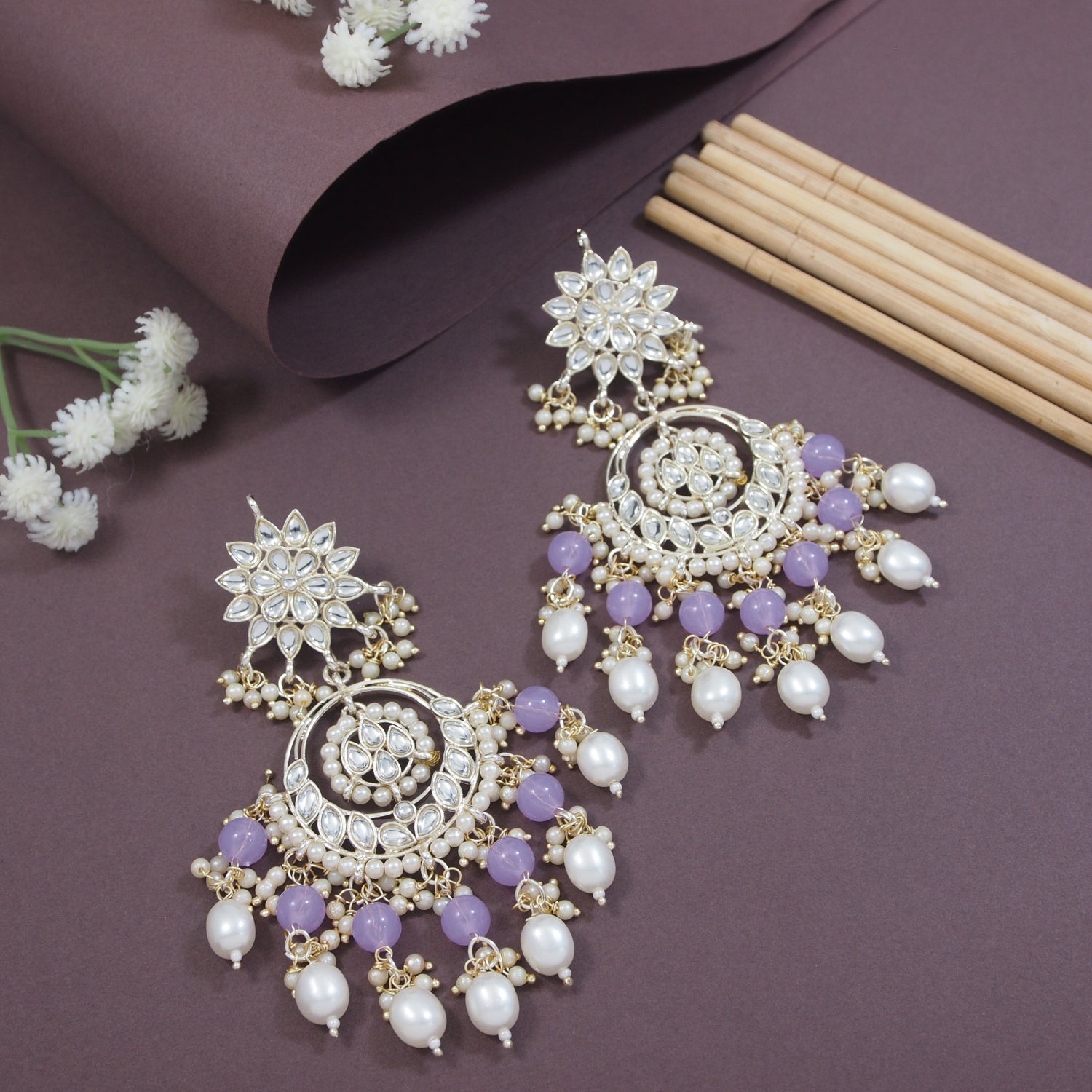Aanya Purple Chandbalis