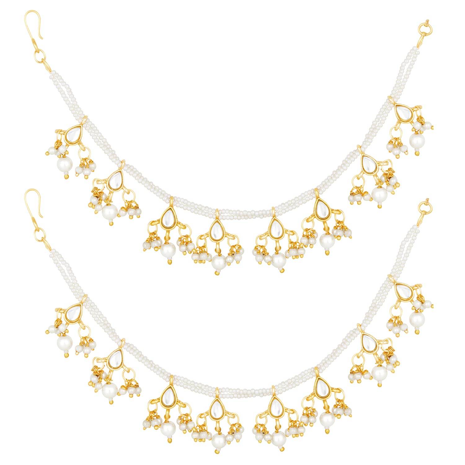 Prakruti White Pearl Hair Chain