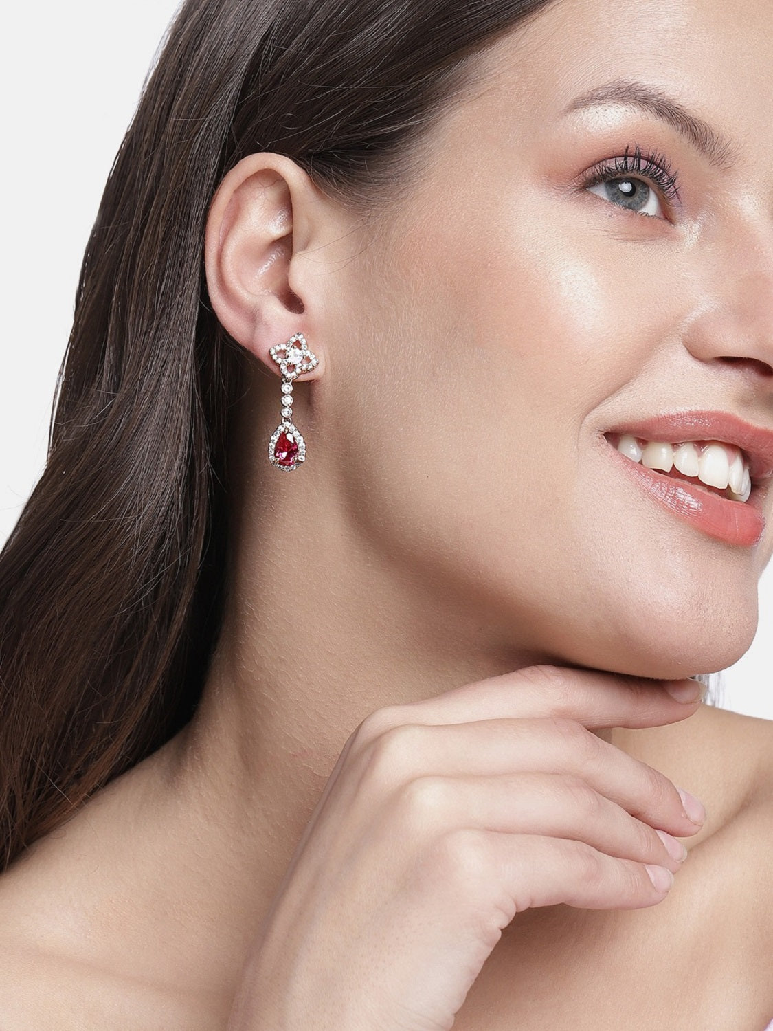 (Pack of 3) Rose Gold Cubic Zirconia Stud Earrings